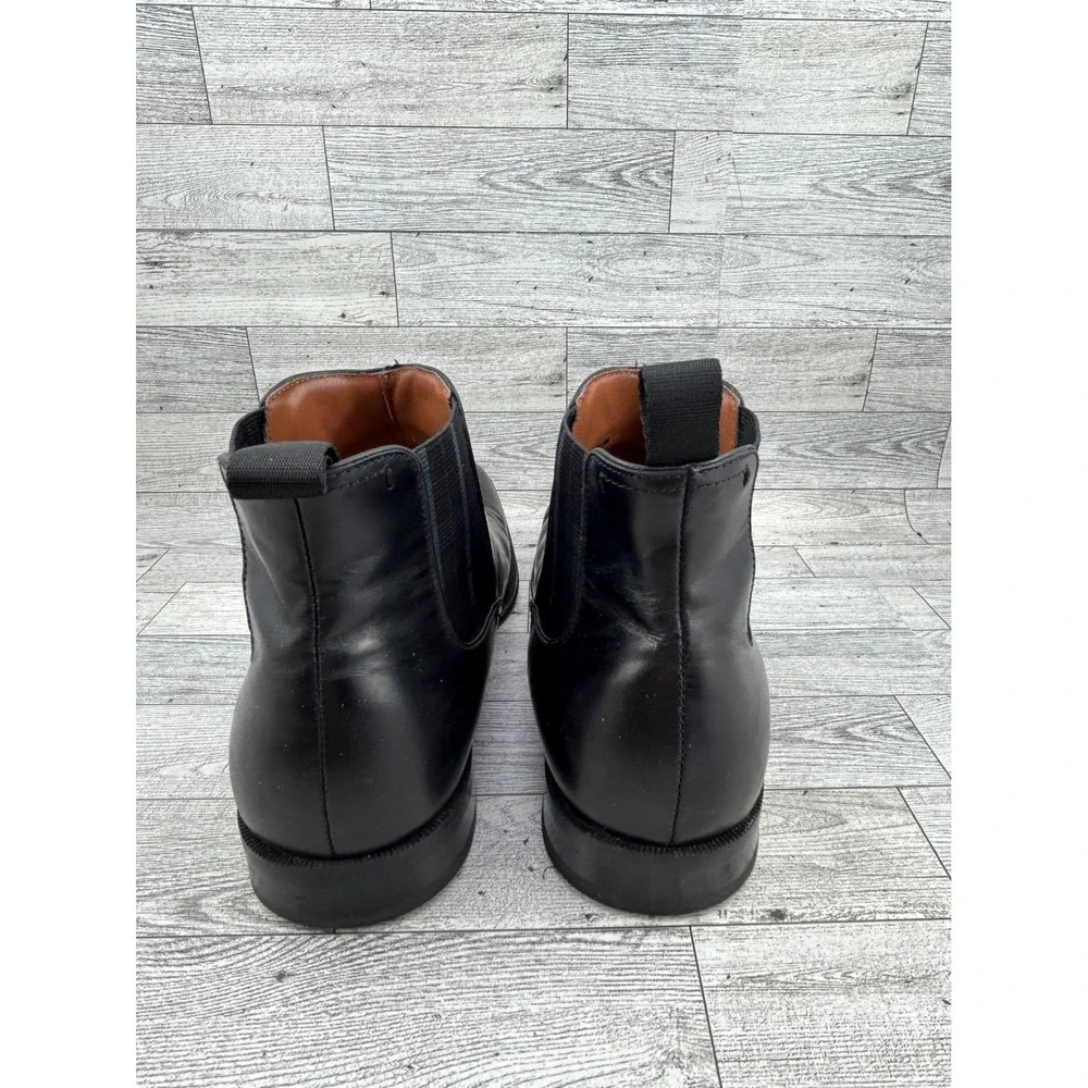 Florsheim Men Black Leather Chelsea Boots Square Toe Plaid Gore 11834-001 Sz 10M
